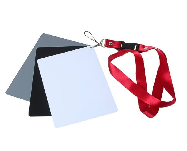 Estúdio fotográfico de tamanho grande 17.5cm * 12cm, 3 em 1, digital, branco, preto e cinza, cartões de equilíbrio, pulseira de cartão de exposição cinza para canon 5dii 60d