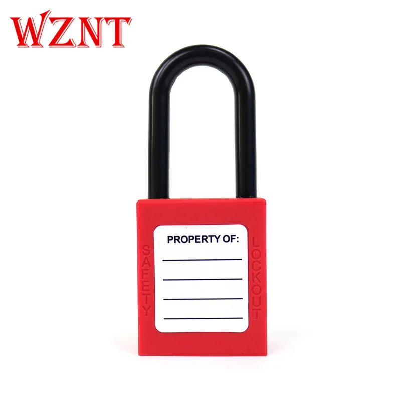 5pcs Free shipping 38mm thermoplastic plastic nylon shackle safety lockout loto padlock