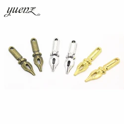 YuenZ 15pcs Antique silver color alloy pen Charms Pendants Necklace Beads for DIY Big Hole Beads Bracelets Charms 32*7mm J101