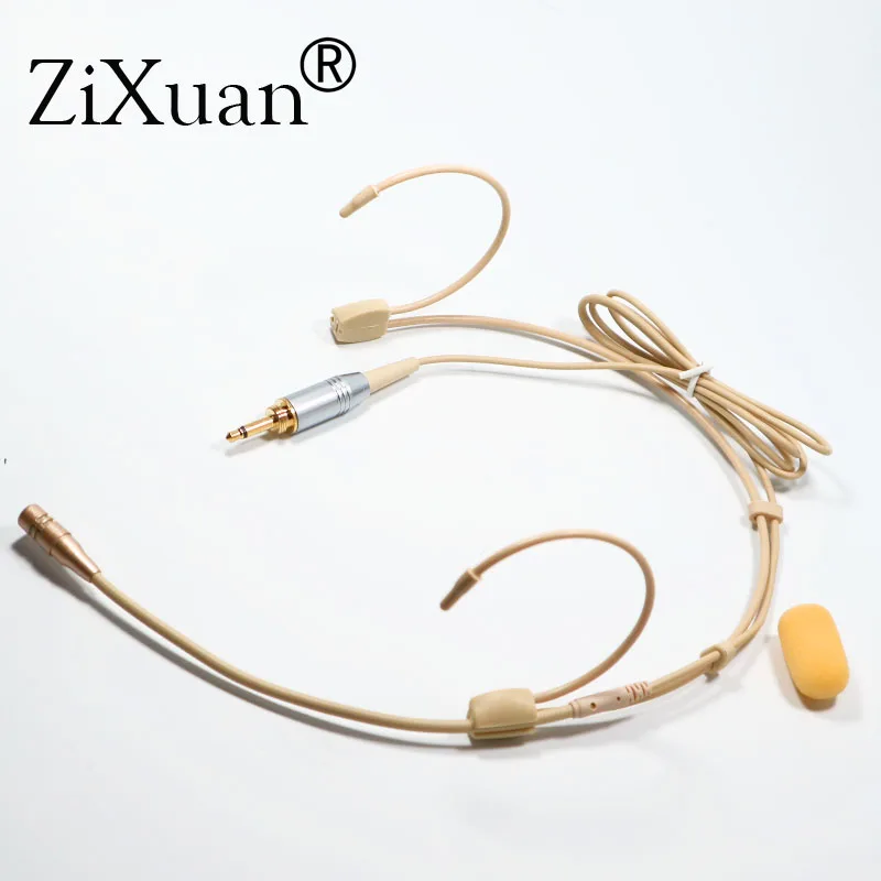 

Pro Cardioid Beige Head Headset Microphone for Wireless Mics System Classical 3.5mm External Spiral Lock