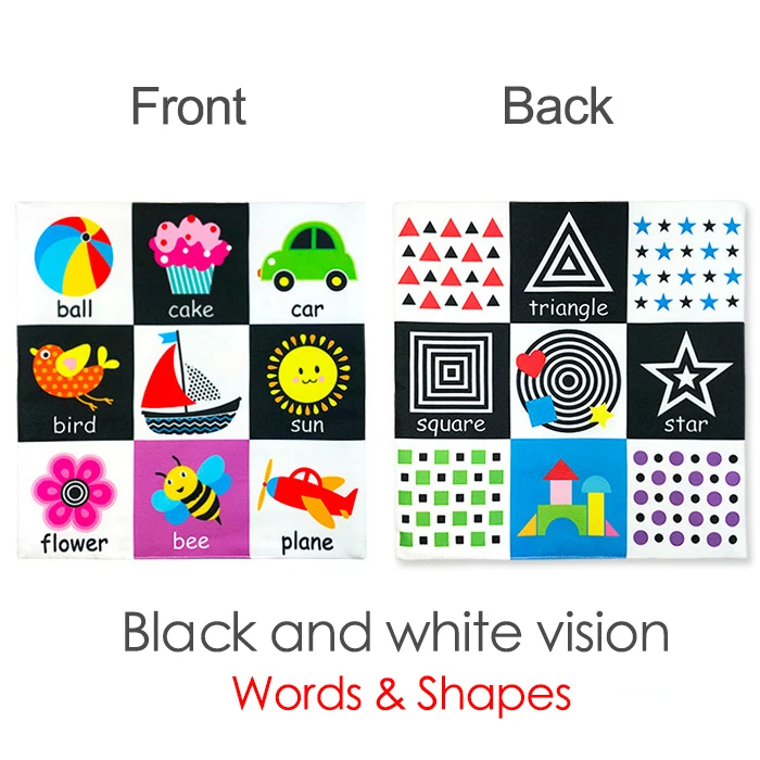 Baby Toys 0 12 Months Black and White Cloth Book Toys for Newborn Infants Educational Baby Boy Toys Brinquedos Para Bebe Oyuncak