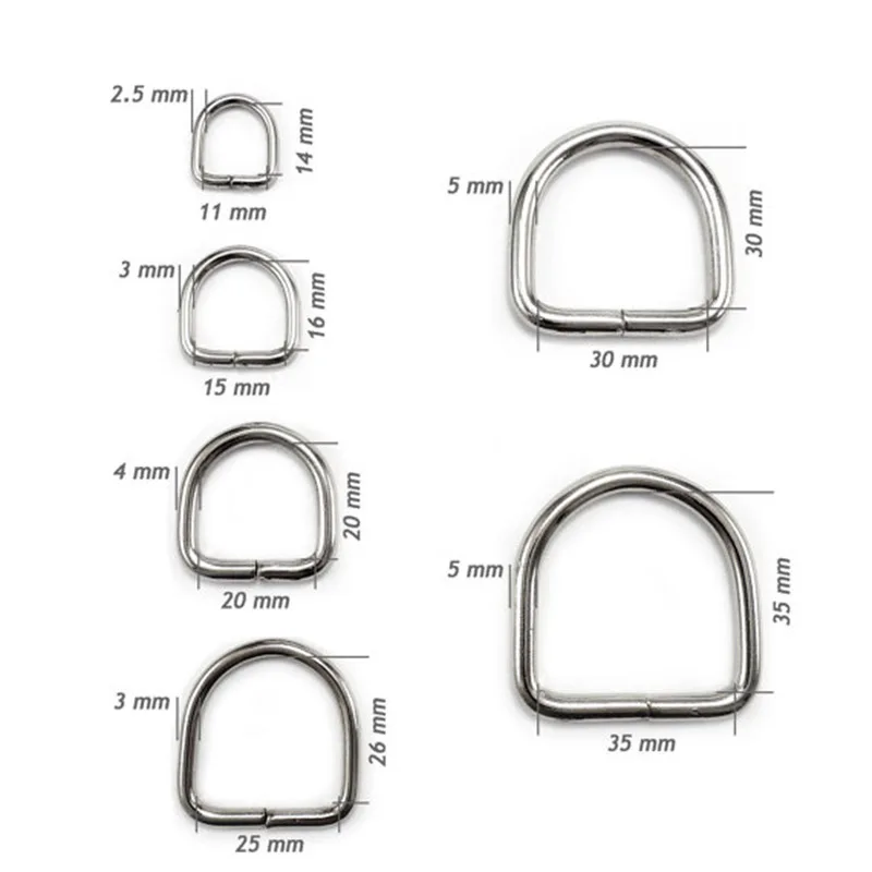 D rings buckles for webbing long different sizes and colours available unwelded