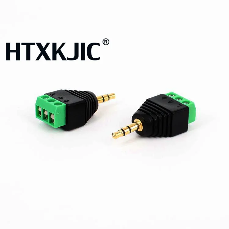 10pcs 3.5mm AUX Audio Jack Male Stereo Sound Track Plug Solderless Connector DIY Screw Lock Cable Adapter for audio or video