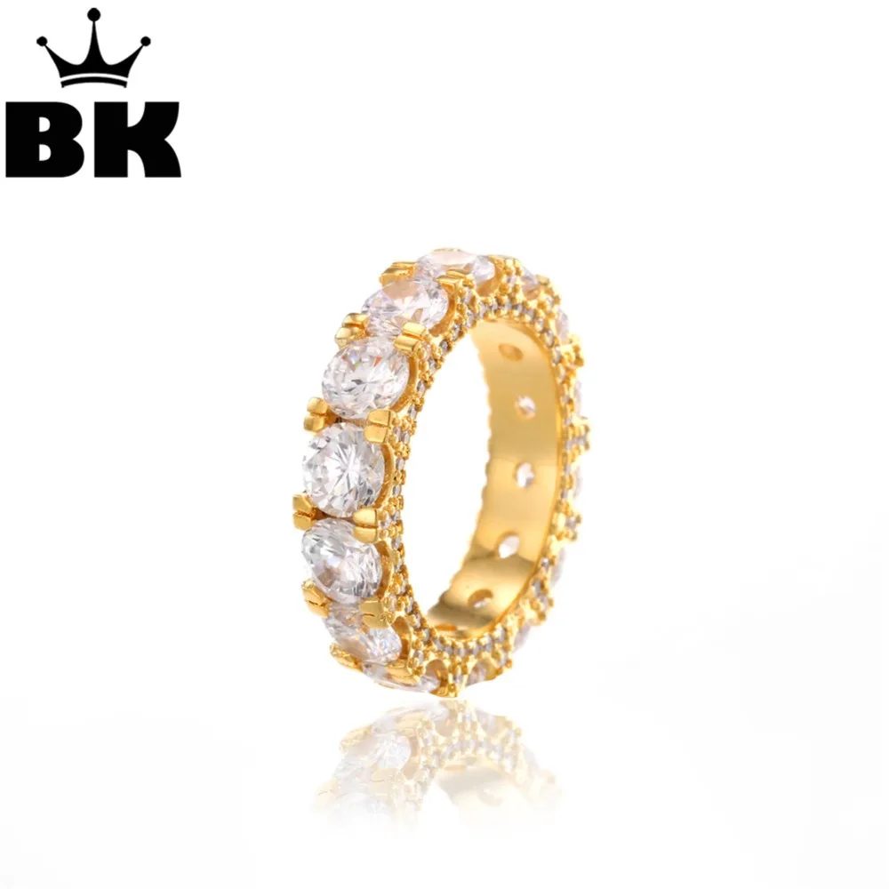 THE BLING KING Round Cut Cubic Zircon Inlaid Ring Wedding Engagemet Rings For Women Girl Eternity Band Ring Luxury Jewelry