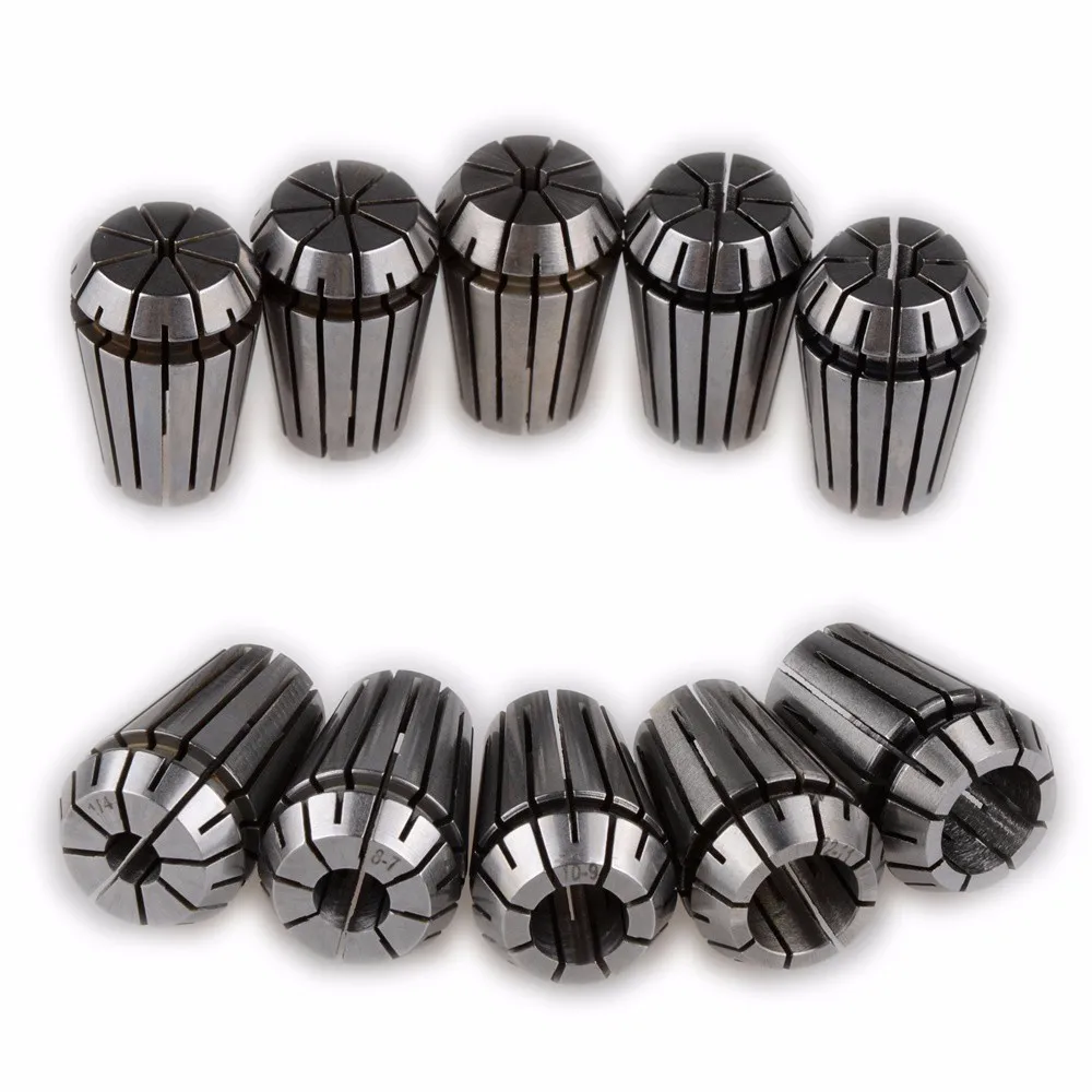 10pcs ER8 1mm to 5mm Precision Collet Chuck Set Spring Collet Chuck For CNC Milling Machine Engraving Lathe Tool