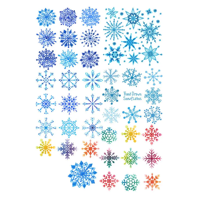 2 pcs/lot Colorful Snowflake Decoration Mohamm Planner DIY Sticker Album Notebook Book Journal Stickers Scrapbooking