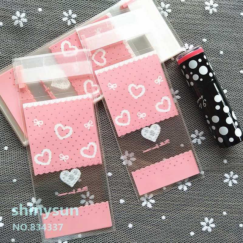 100pcs Mini plastic cookie cupcake wrapper bags opp self adhesive bags gift candy Lipstick lipgloss packaging bag 5x10cm