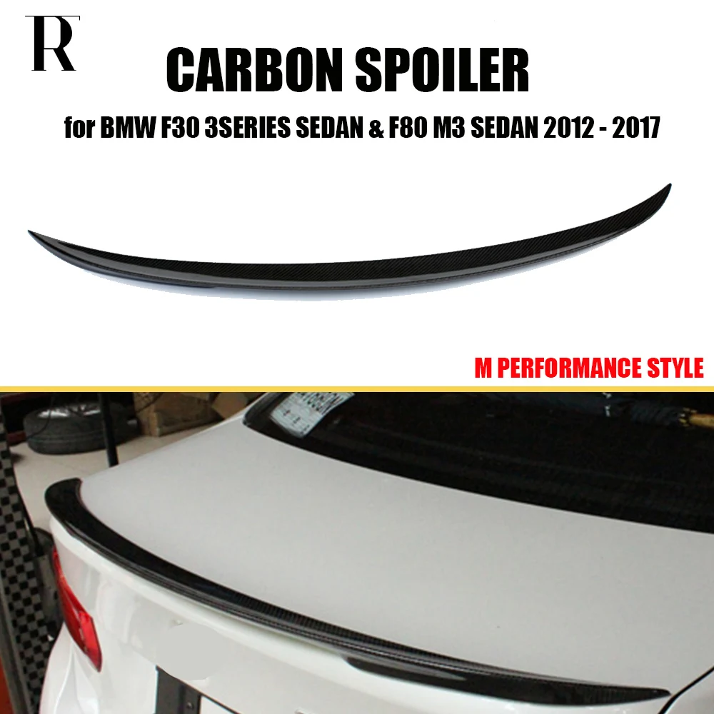 P Style Real Carbon Fiber Rear Spoiler for BMW F30 316 318 320 328 330 340 2012 - 2019