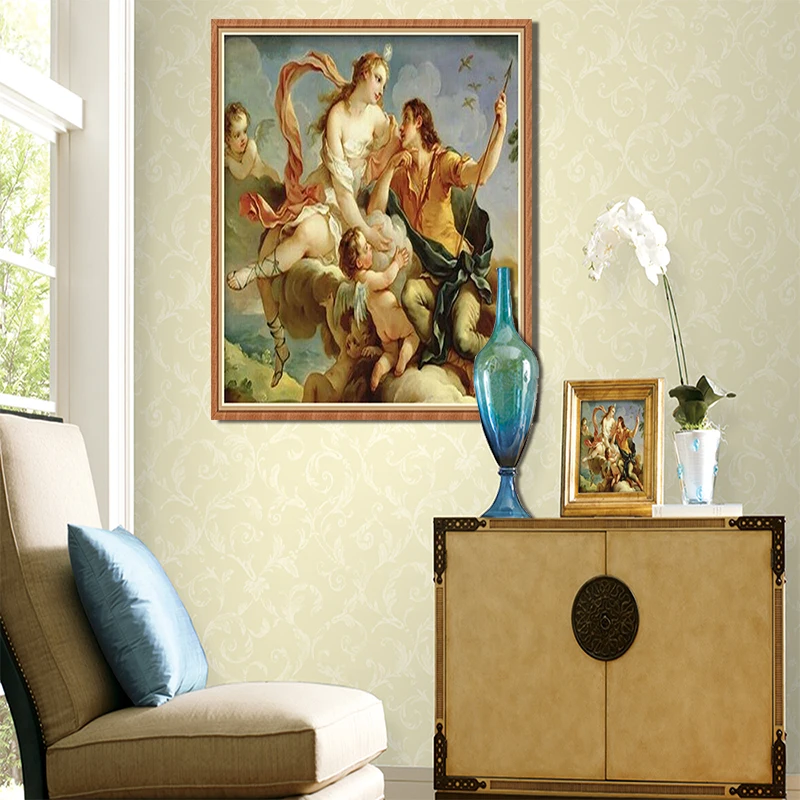 

Oil painting style goddess and angel classical murals wallpaper decorative paintings