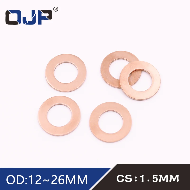 10Pcs DIN7603 M6 M8 M9 M10 M12 M14 M16 M18 M20 T3 O Ring Gasket Sealing Ring Copper Washer Boat Crush Washer Flat Seal Fitting.-