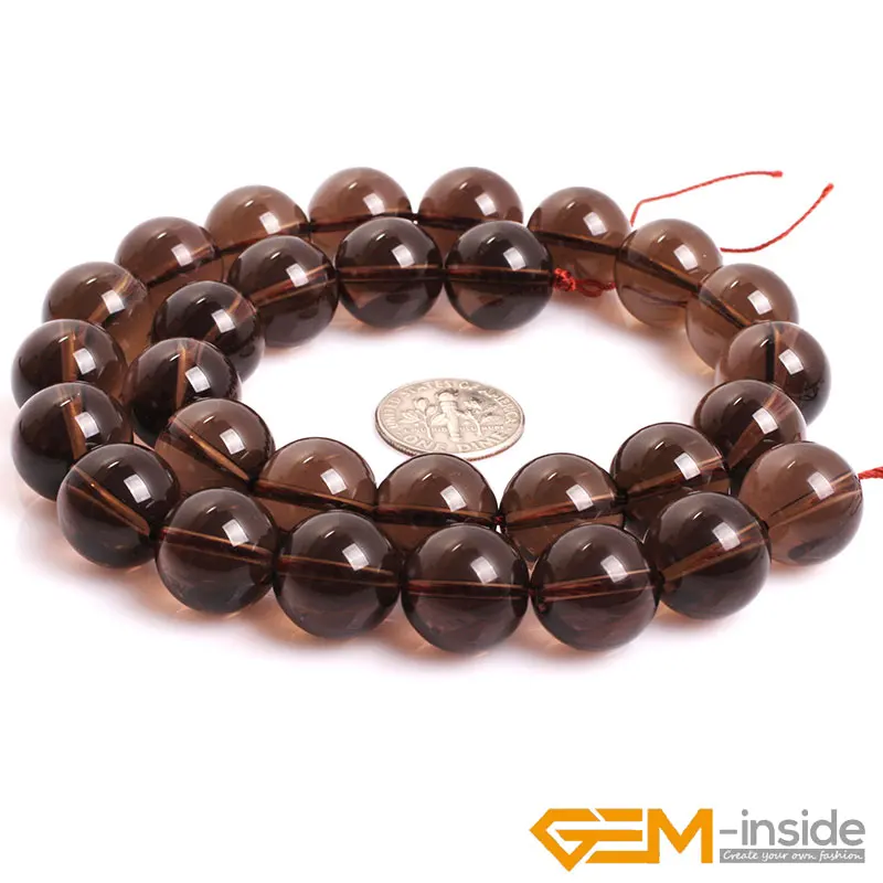 AAA Grade Round Dark Brown Clear Smoky Quartzs Beads Natural Stone DIY Beads For Jewelry Making Strand 15\