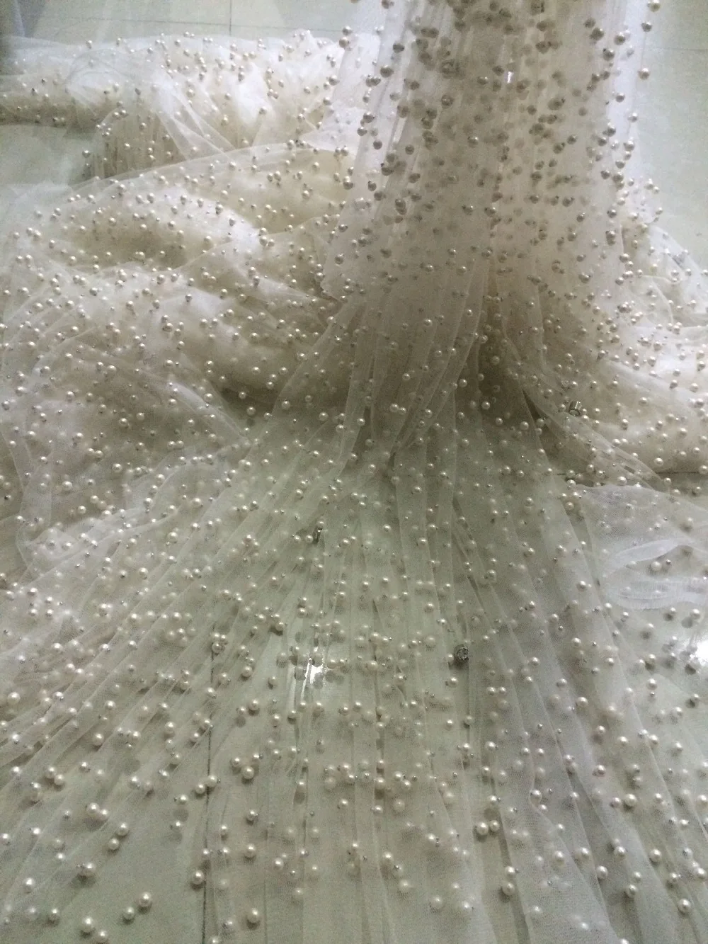 

L-92859 Free shipping high quality african chemical embroidered lace fabric with beads