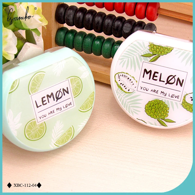 Lymouko New Style Sector Fresh Fruit Patterns with Mirror Contact Lens Case for Gift Contact Lenses Box Eyewear Accessories