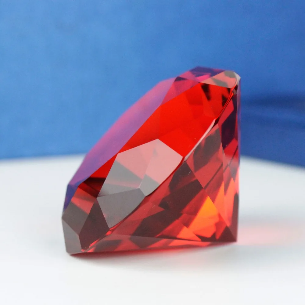 6cm Ruby Red Color Crystal Glass Diamond Paper Weight  Miniature Gorgeus Crystal Wedding Decoration Wedding Valentine Gifts