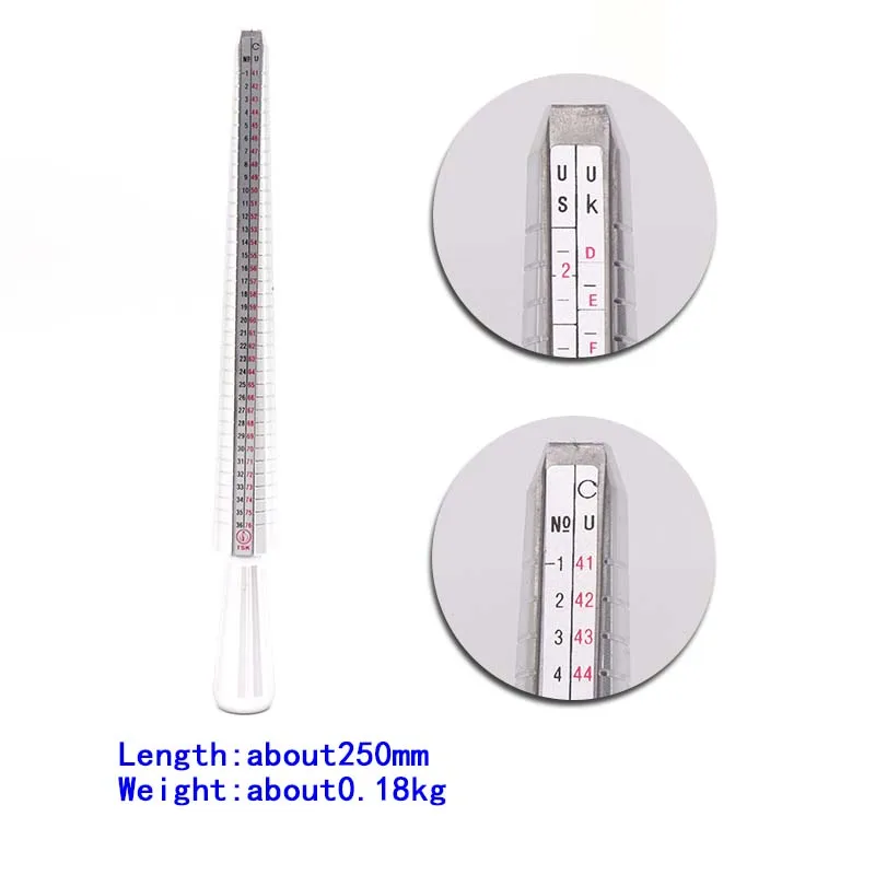 Lega di metallo anello di barretta Sizer calibro/anello mandrino dimensionamento bastone di misurazione plastica Standard HK dimensioni di misura strumenti di gioielli