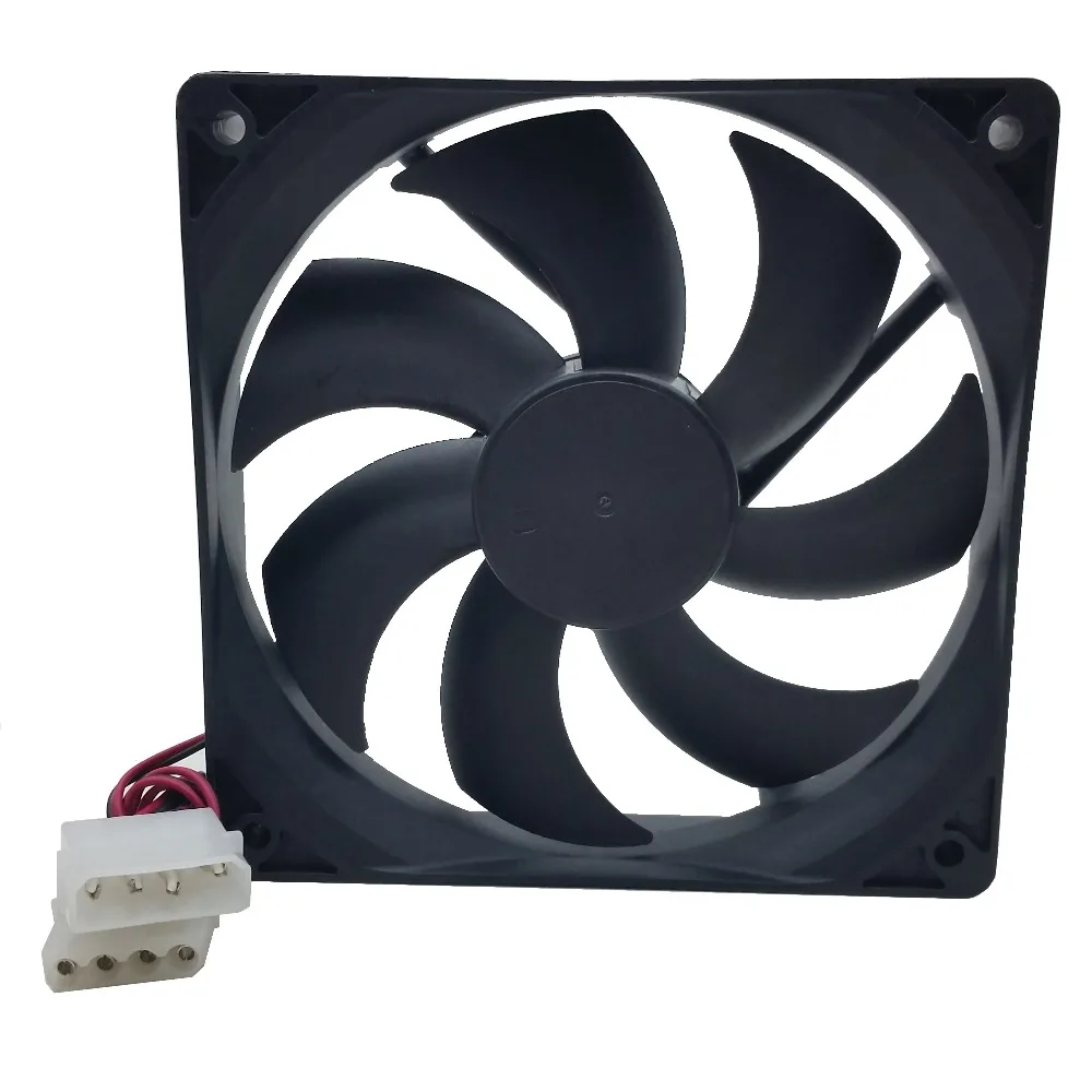 PC bilgisayar kasası 12025s 12cm 120mm 120x25mm DC 12V siyah 4Pin erkek/kadın soğutma fanı