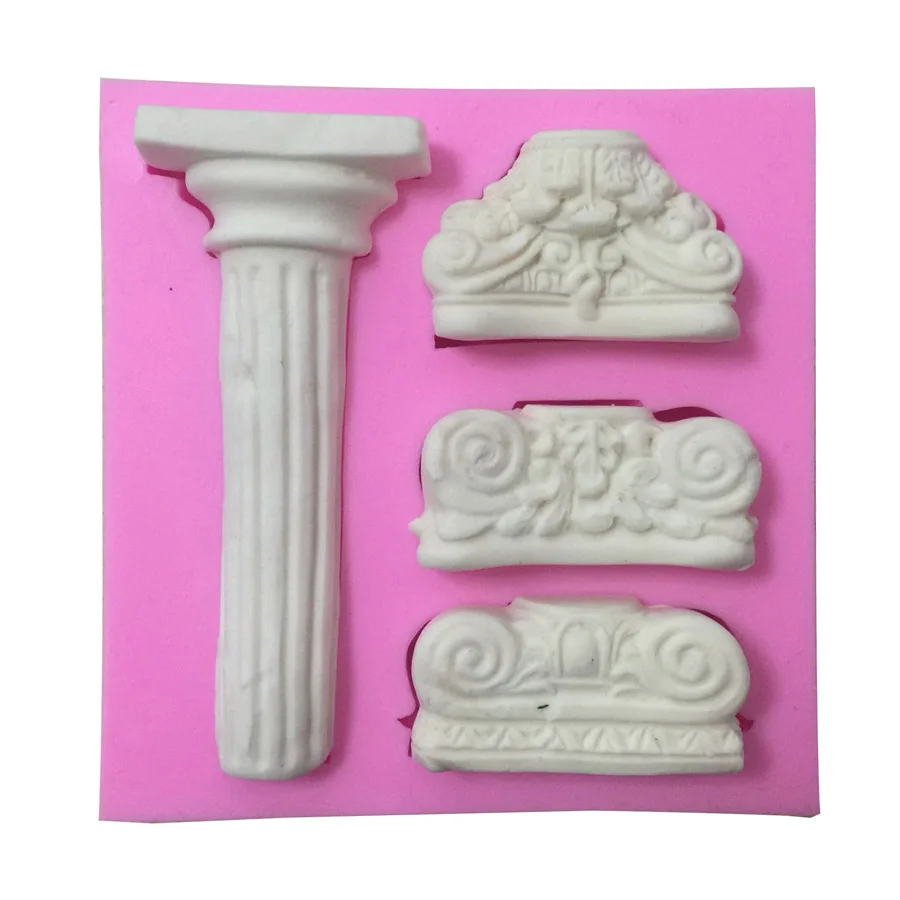 Romanesque Architecture pillar Silicone Cake Decorative Molds fondant silicone mold for cake decorating tools T0630