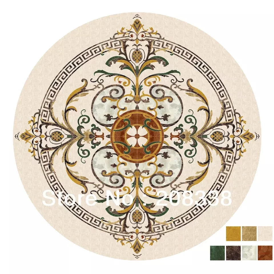 

waterjet marble inlay medallion,.Luxury flooring design