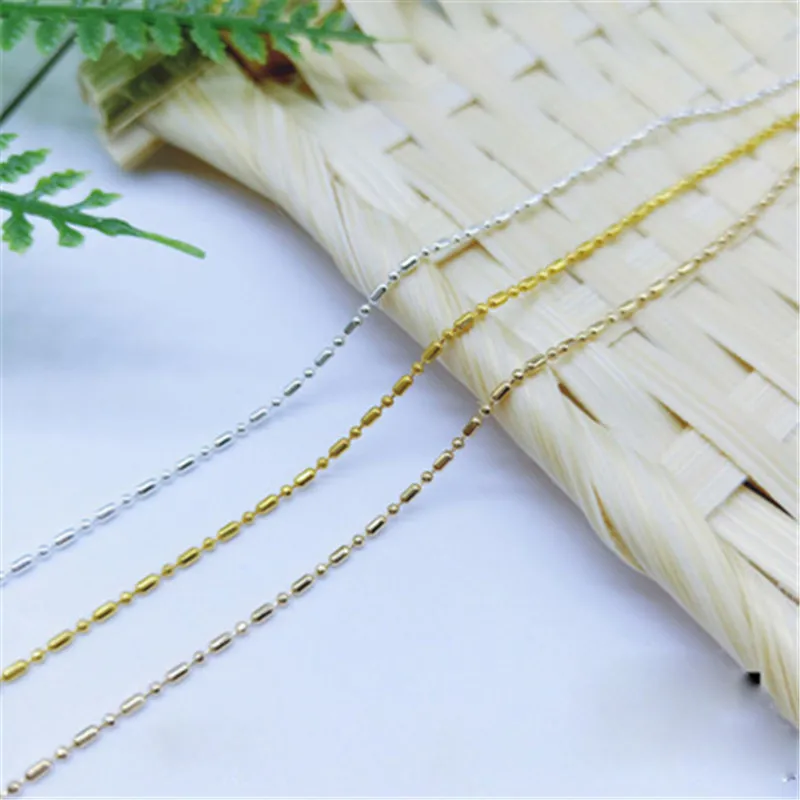 5m/lot Dia 1.5mm Ball Jewelry Chains Bulk Findings Iron Metal Kc Gold Silver Color Necklace Chain Lot For DIY Jewelry Supplies