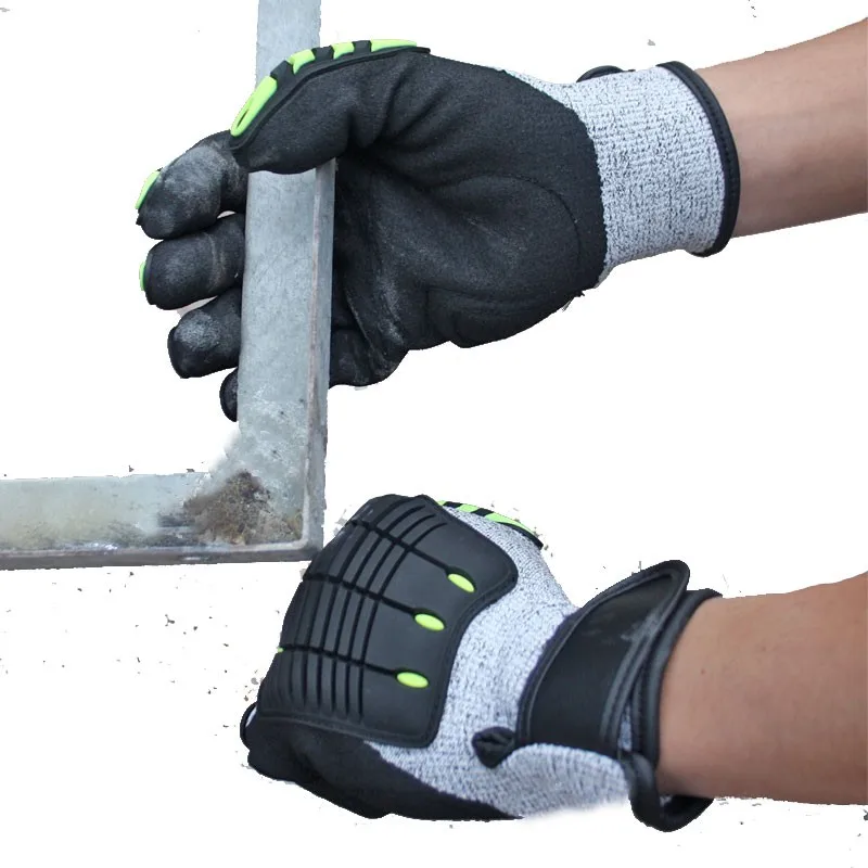 NMSafety Anti-Vibration Anti-Cut Glove Oilproof with TPR On Back Safety Working Gloves Mechanics Cut Resistant Glove