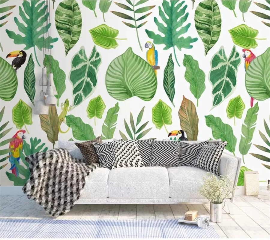 wellyu papel de parede Custom wallpaper HD simple modern fresh plant background wall papel de parede papier peint