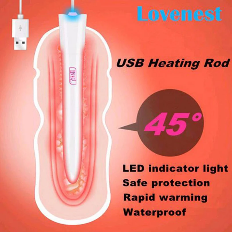 IKOKY Smart Thermostat USB Heating Rod for Masturbators 45 Celsius Sex Toys for Men Heated Bar Stick Anal Vagina Warmer Sex Shop