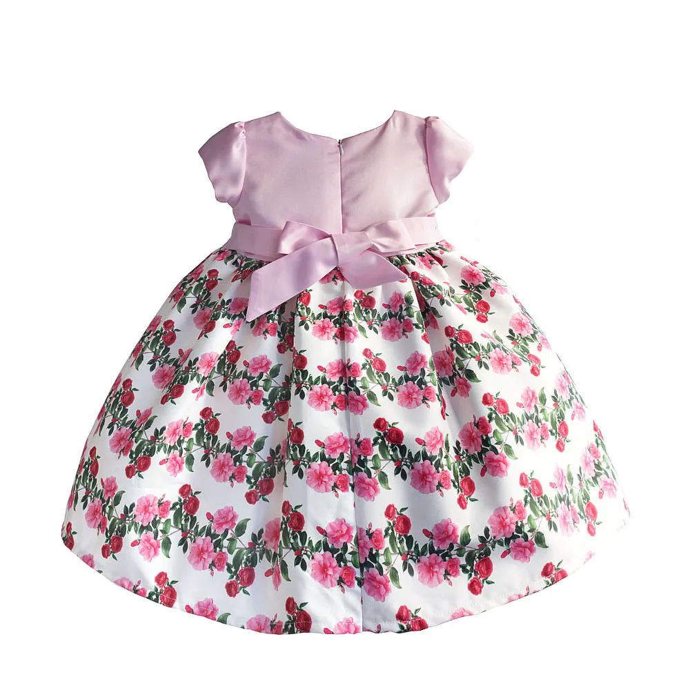 hot flower girls wedding dress baby girl princess cake dresses for party occasion kids 1 year baby girl birthday dress 6M-4T