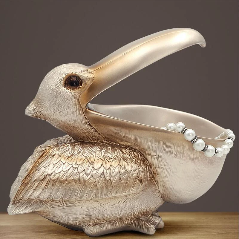 European Big Mouth Resin Birds Crafts Home Furnishings Decoration Jewelry Key Cellphone Storage Box Livingroom Desktop Ornaments