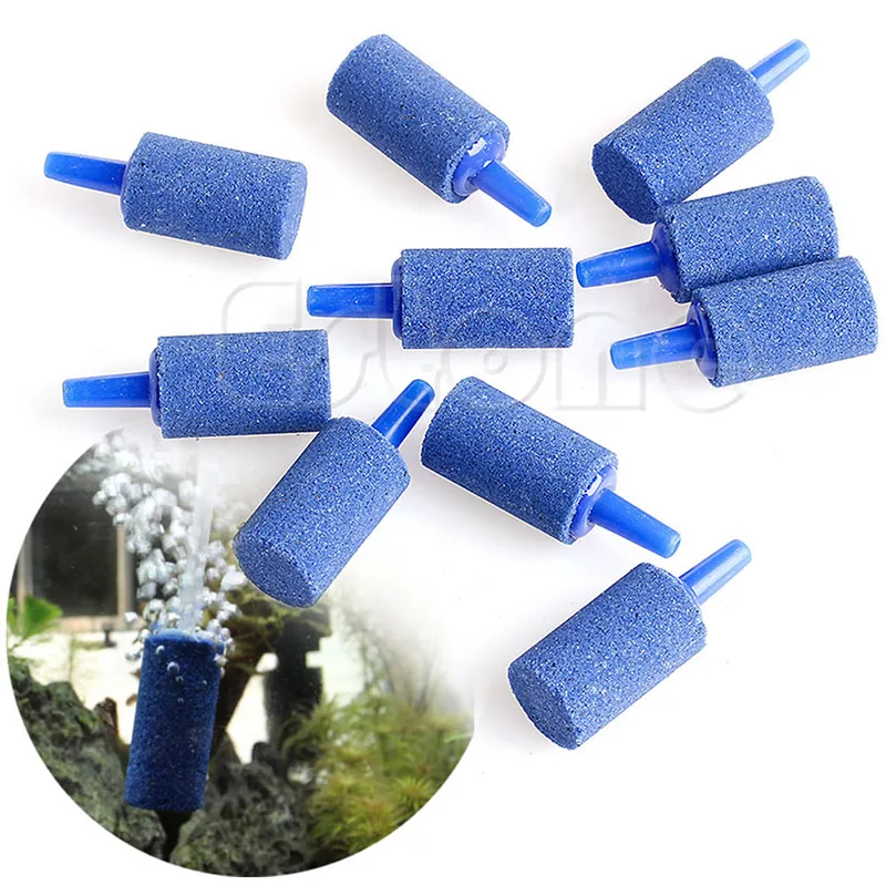 10pcs Cylinder Aquarium Bubble Fish Air Stone Fish Aeration Aerator S27 Dropshipping