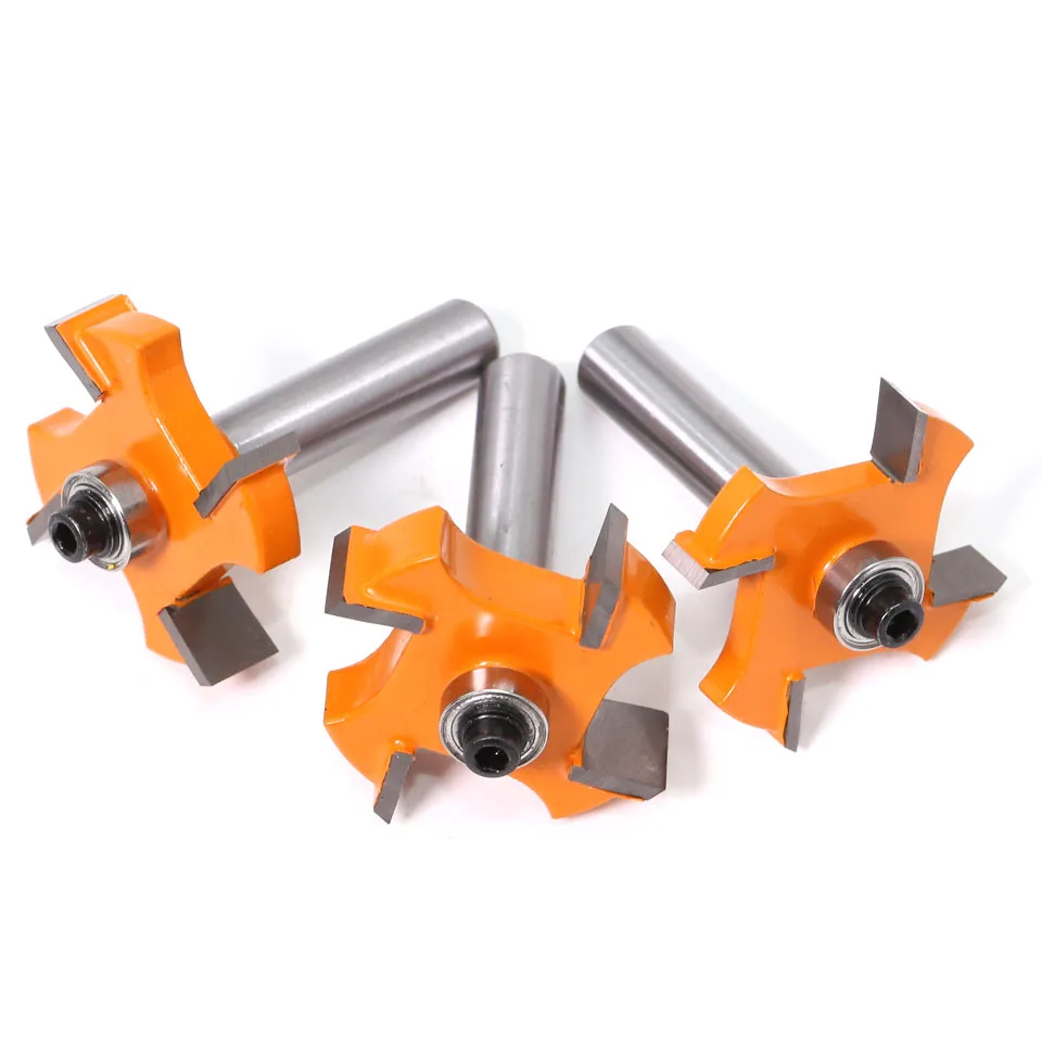 Imagem -06 - tipo Rolamentos Fresa de Madeira Grau Industrial Rabbeting Bit Carpintaria Ferramenta Roteador Bits para Madeira 1pc8 Mmshank t