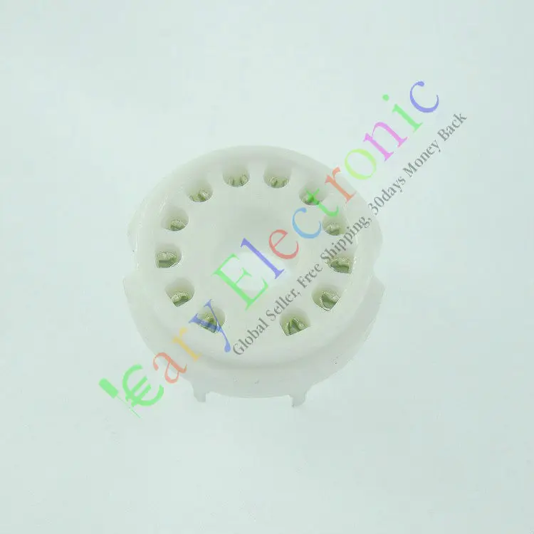 Wholesale and retail 8PCS 12 PIN Ceramic PCB VACCUM TUBE SOCKET SAVER FOR 50CA10 AUDIO tube amp parts free shipping