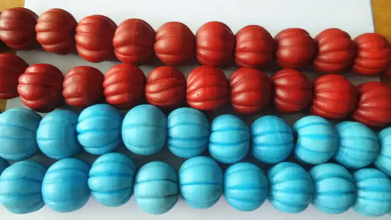 5PCS 13-15mm Nepali Hand Lampwork Big Pumpkin Matted Beads TSB0182