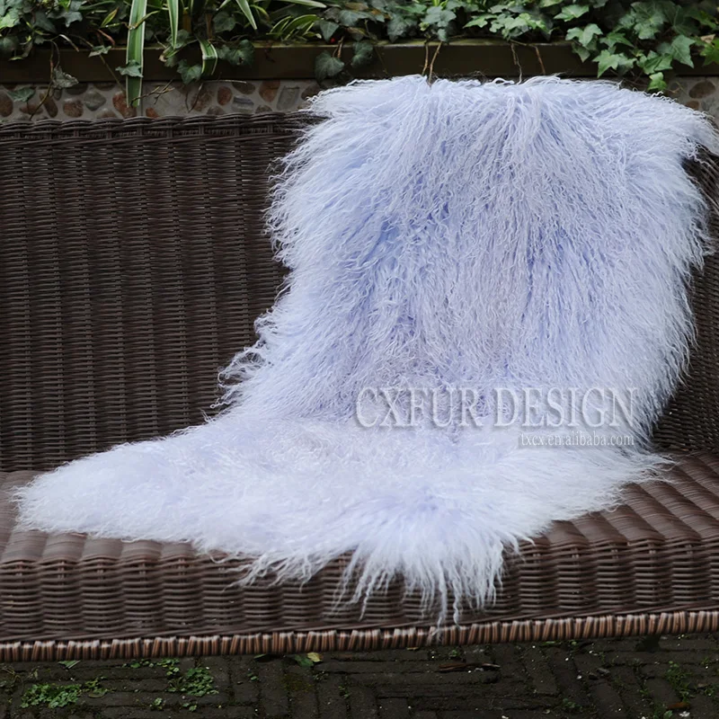 

CX-D-24U Great Quality Mongolian Lamb Fur Blankets Real Fur Carpet