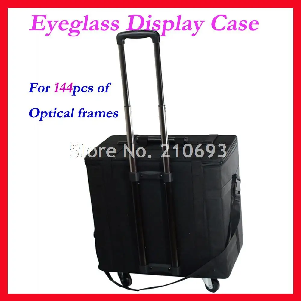 Hold 144pcs Optical Sunglasses Eyewear Eyeglasses Glasses Display case Sample box travel Trolley Case S144