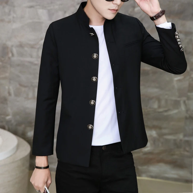 Free Shipping New colleges university Japanese school uniform male men's slim blazer chinese tunic suit jacket top man casual