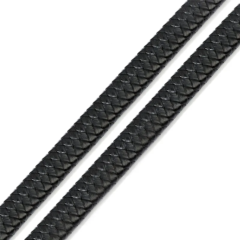 XINYAO 1yard/lot Width 10mm 12mm Braided Real Leather Cord Bracelet Findings Flat Leather Rope Thread For DIY Jewelry Making