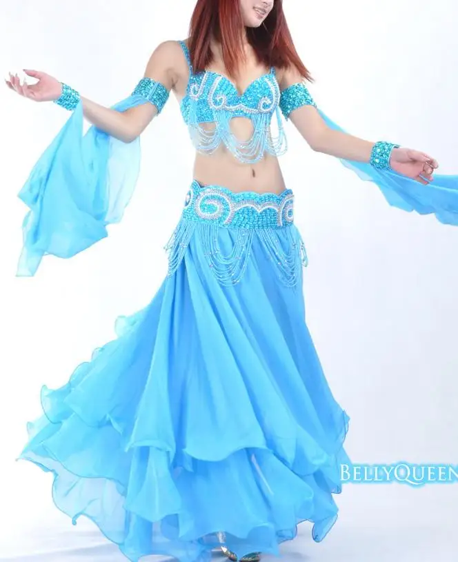 

1 pcs/lot Belly Dance Wear Sexy Professional Belly Dancing chiffon SKIRT blue/rose red/purple/red free size