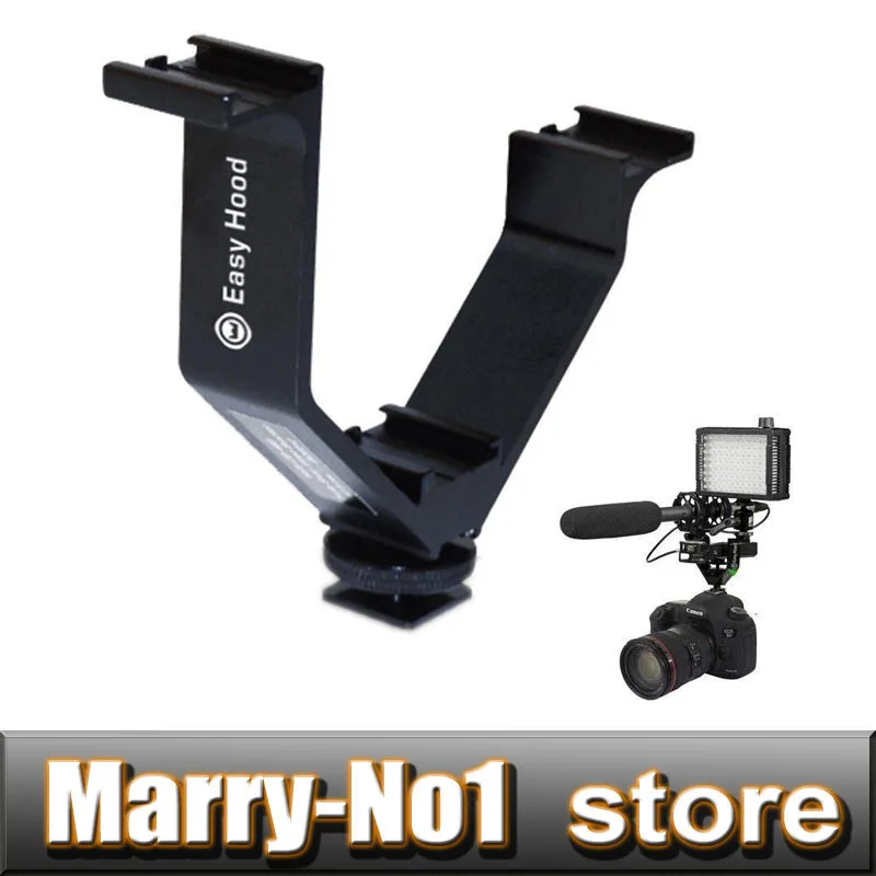 Soporte de montaje en V de Triple zapata para Flash de 16,4 cm para luces LED de vídeo can & n nik & n, monitores de micrófonos