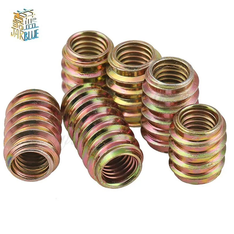 

Free Shipping M4 M5 M6 M8 M10 Furniture Pass-through Drive Unhead Threaded Nut Color Zinc Plated Carbon Steel Wood Insert Nuts