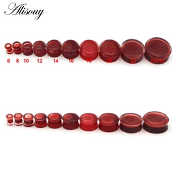 Alisouy 2 Pieces Red Acrylic Ear Gauges Expander Plug Tunnel Stretchers Earrings Body Piercing Jewelry Size 6-25mm Promotion