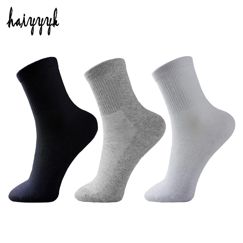 20Pcs=10Pair Solid Mesh Men's Socks Plain Classic Socks Men Summer Breathable Thin Socks Short Calcetines Hombre Size EUR 38-43