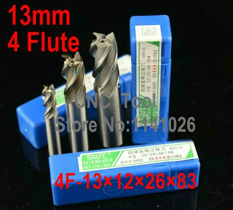 

5pcs/set 13.0MM 4 Flute HSS&Aluminium endmill milling cutter CNC Bit Milling Machine tools Cutting tools.Lathe Tool,router bit