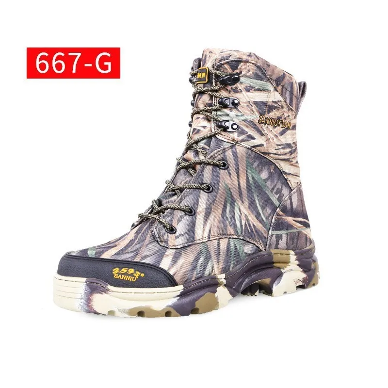 Bionic Camouflage Boots Men Army Fans Training Tactical Combat High Tube Outdoor Hunting Desert Jungle Climbing Hiking Shoes