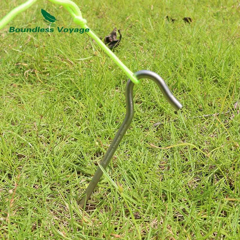 Boundless Voyage Titanium Tent Pegs Camping Tent Nails Ultralight 20cm/16.5cm Tent Stakes Portable Outdoor Canopy Grass Hardware