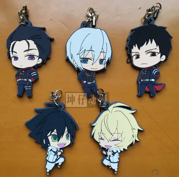 Owari No Seraph Anime Yuichiro Hyakuya Hiiragi Shinoa Hiiragi Y Ver Kawaii Rubber Keychain