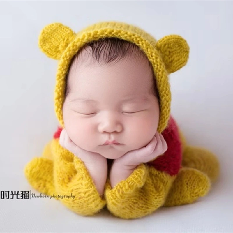 Newborn bear photography props,Handmade mohair outfits for baby photo prop