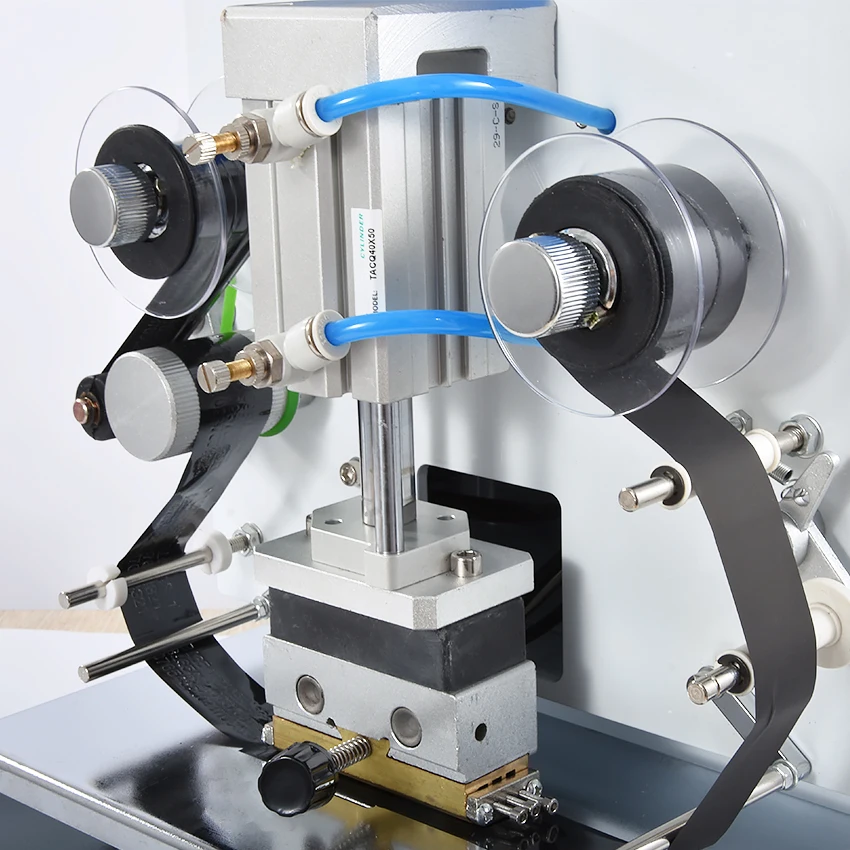 Imagem -05 - Máquina de Carimbo Automática da Folha Quente Pneumática da Data Máquina de Codificação de Couro Que Grava a Máquina de Impressão da Marca do Logotipo Zy-rm3