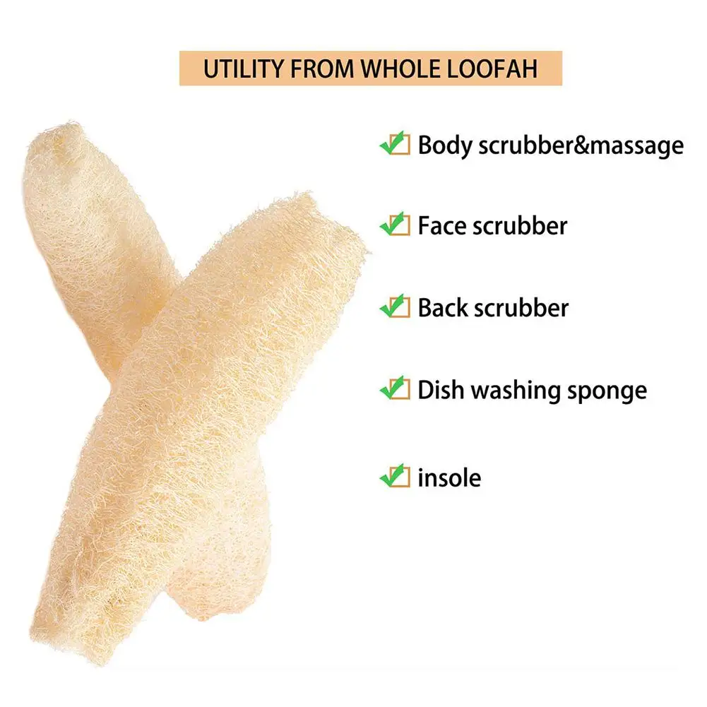 Full loofah natural exfoliation biodegradable loofah sponge cellulose board scrubber kitchen bathroom Shower Sponge Scrubber