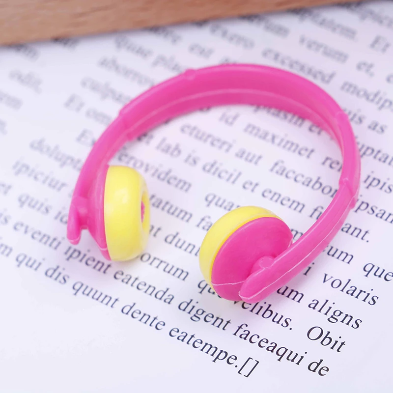 5pcs Plastic Headphones Fancy Doll Helmet For Dolls Decorative Toy Kids Girls Toy Roller Play Accessories