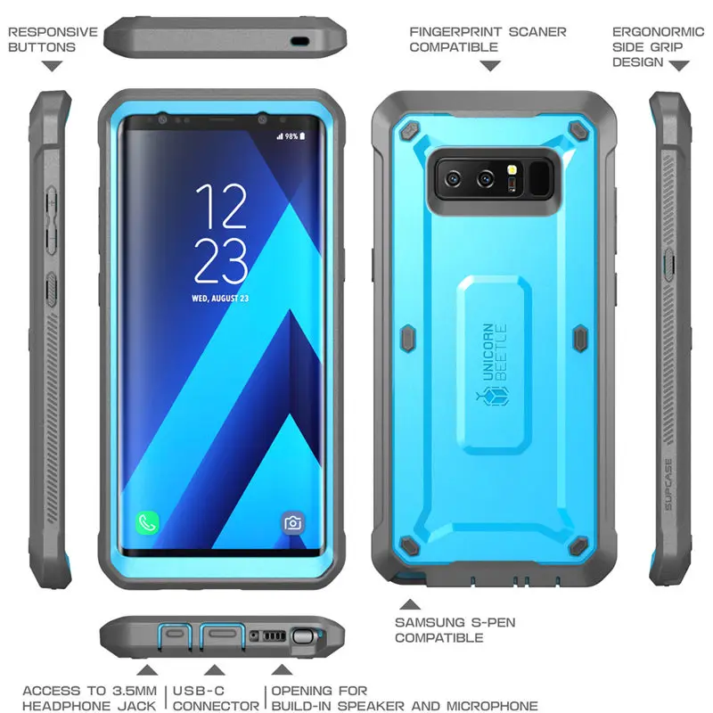 SUPCASE For Samsung Galaxy Note 8 Case UB Pro Series Full-Body Rugged Holster Protective Cover with Built-in Screen Protector